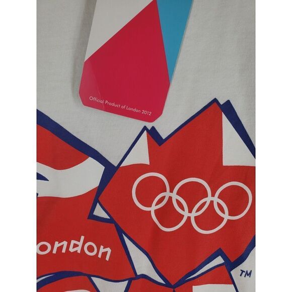 Vtg Adidas London 2012 Olympics T-shirt Men XL Red Multi Graphic SS Crewneck NWT - Picture 10 of 14